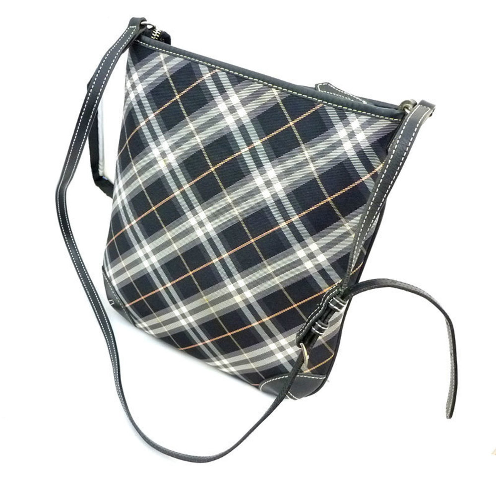 Burberry Label Plaid Pattern Leather Shoulder Bag… - image 2